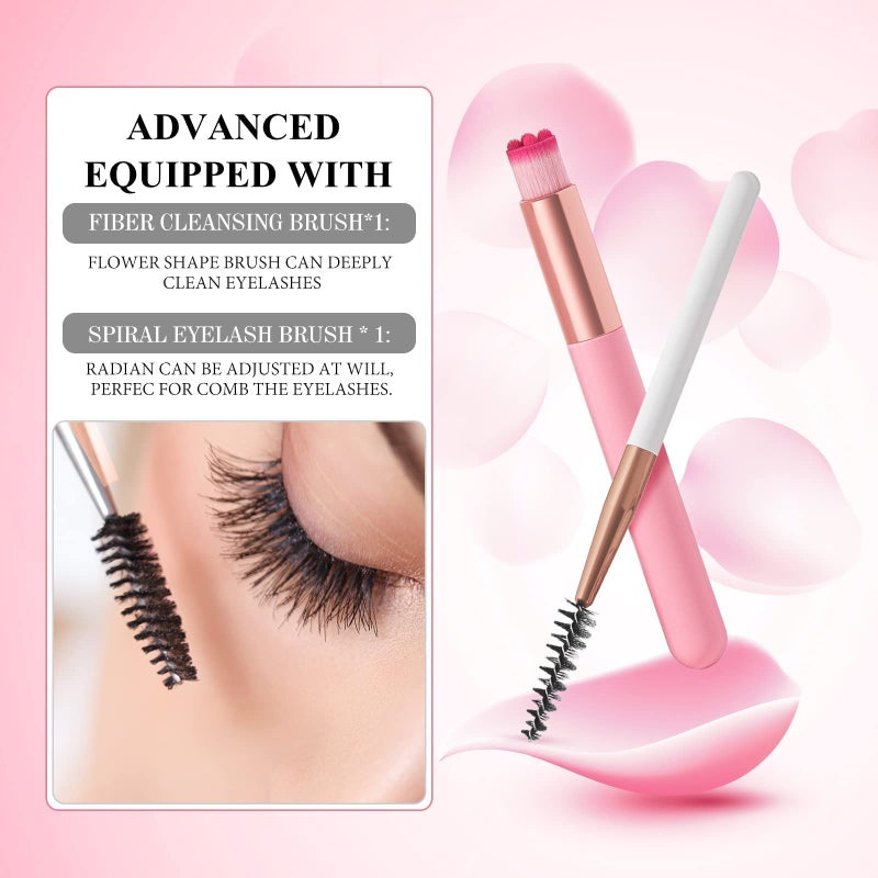 Fanmin Eyelash Extension Cleanser 60ml +Mascara Wand+ Brush Eyelid Foaming Cleanser,Eyelash Wash and Lash Bath for Extensions,Paraben & Sulfate Free,Makeup Remover,Salon and Home useï¼ˆ60ml/2fl.ozï¼‰ - Image 5
