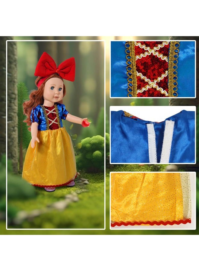 WONDOLL 18 inch Doll Clothes Accessories - 6Pcs Different Princess Costume Dress - Image 5