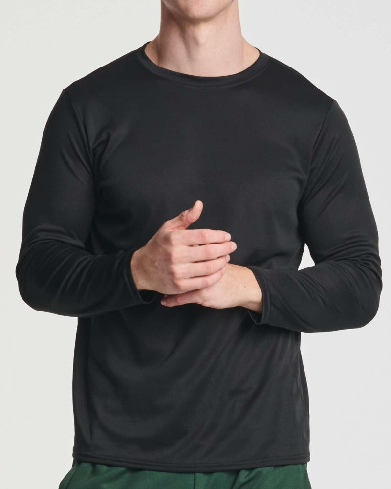 REALESSENTIALS Real Essentials 3 & 5 Pack: Men's Mesh Quick Dry Athletic Long Sleeve T-Shirt UPF SPF UV Sun (Available in Big & Tall) - Image 5