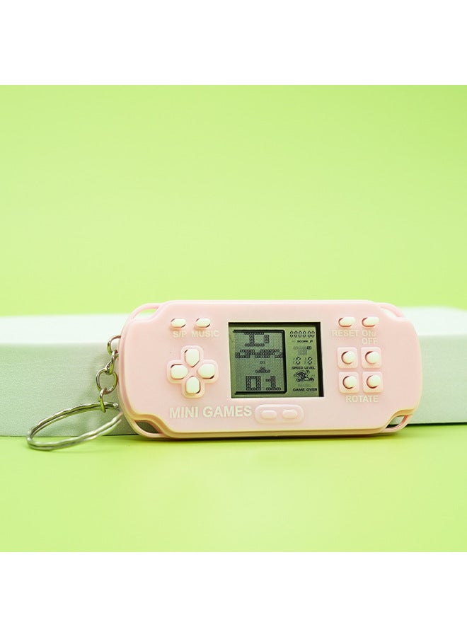 Creative Handheld Mini Tetris Game Console PSP Game Console Electronic Toy Keychain Pendant Gift-Color:Macaron Powder  - Image 1