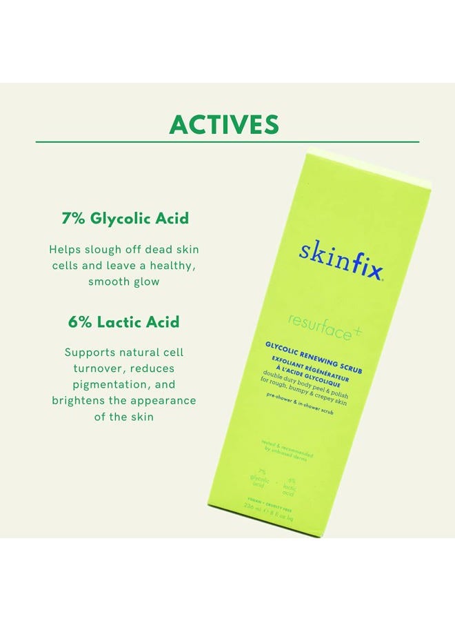 Skinfix Resurface+ Glycolic Renewing Scrub: A Double-Duty AHA BHA Exfoliant Scrub & Body Peel to Visibly Polish, Refine, Brighten & Smooth Rough, Bumpy & Crepey Skin Caused KP-Prone Skin, 8 Fl Oz  - Image 3