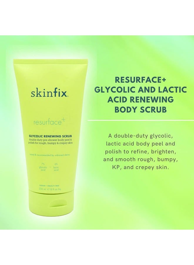 Skinfix Resurface+ Glycolic Renewing Scrub: A Double-Duty AHA BHA Exfoliant Scrub & Body Peel to Visibly Polish, Refine, Brighten & Smooth Rough, Bumpy & Crepey Skin Caused KP-Prone Skin, 8 Fl Oz  - Image 2