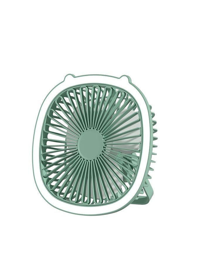 Sunhome - 3-Speeds Portable USB Desktop Table Fan with Lamp 5W 1200mAh HH-189 Green - Image 1