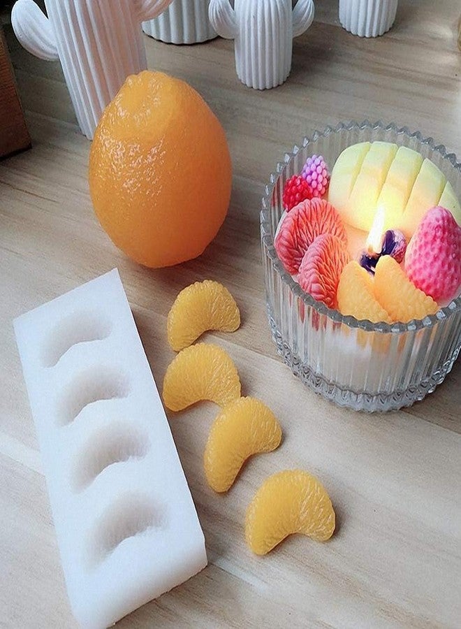 Skytail 2pc Fruit Silicone Candle Moulds Strawberry & Orange Shape Fondant Molds Baking Chocolate Candy Cake Decoration Cupcake Topper Sugarcraft Gumpaste Clay Candle Wax Melts - Image 3