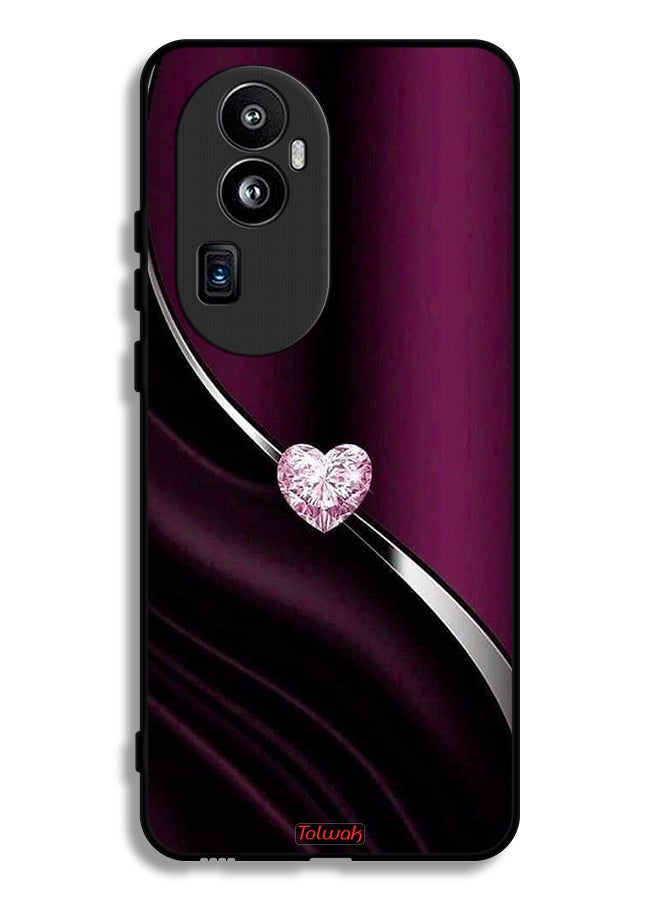 Tolwak Oppo Reno10 Pro (China) Protective Case Cover Diamond Heart - Image 1