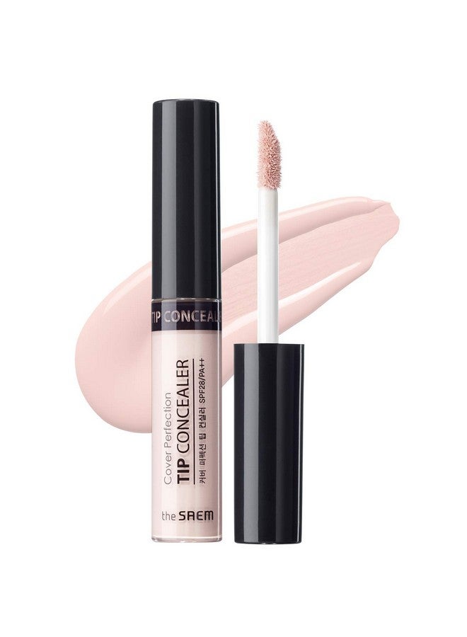 THESAEM [the SAEM] Cover Perfection Tip Concealer 6.5g # Brightener - Radiant Highlighter, Corrects & Brightens, Discoloration & Dark Circles, Bright Pink - Image 1