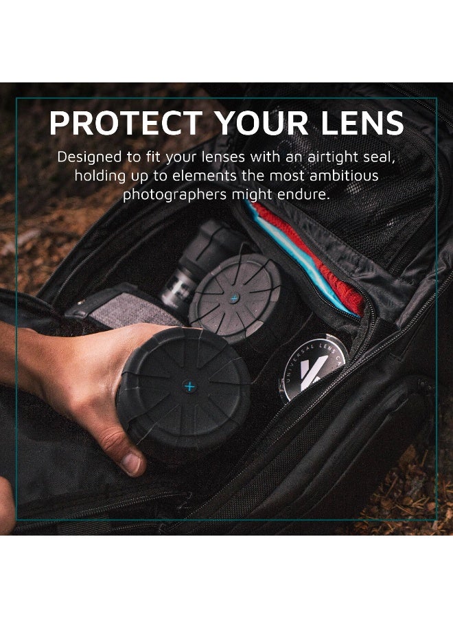 2-Pack Camera Lens Cap SLR Camera Silicone Protector Cap Dustproof Lens Cover for 65-110mm DSLR Camera Lenses Fits 99% DSLR Lenses (Black) - Image 3