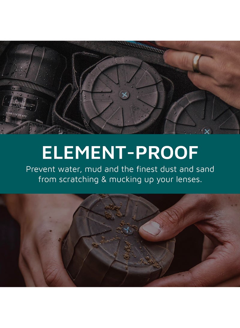 2-Pack Camera Lens Cap SLR Camera Silicone Protector Cap Dustproof Lens Cover for 65-110mm DSLR Camera Lenses Fits 99% DSLR Lenses (Black) - Image 4