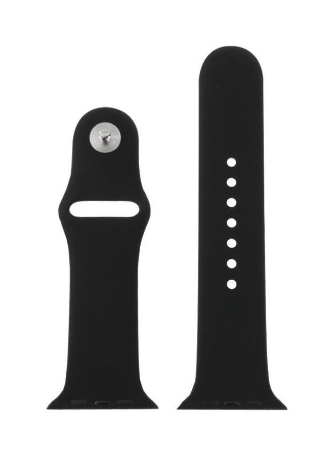 NIBEMINENT Replacement Strap for Apple Watch 42mm Black - Image 2