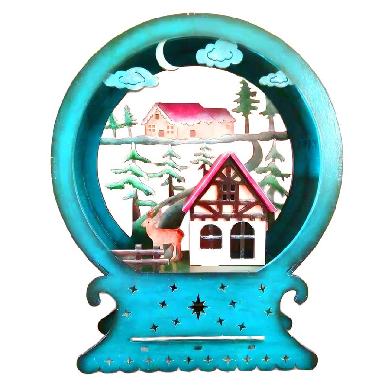 LET'S DIY LETS DIY MDF Wooden Christmas Theme Houses for Decoration 3D Holiday Crafts for Kids Adults Customizable Wooden Cutouts for Painting DIY Christmas Dcor Kit for Fun Creative Festive Home Decoration - Image 3