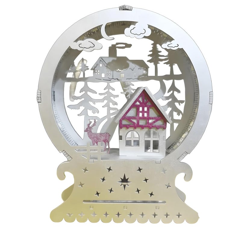 LET'S DIY LETS DIY MDF Wooden Christmas Theme Houses for Decoration 3D Holiday Crafts for Kids Adults Customizable Wooden Cutouts for Painting DIY Christmas Dcor Kit for Fun Creative Festive Home Decoration - Image 4