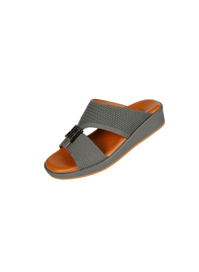 008-3456 Barjeel Boys Arabic Sandals BBJM 16 Dark Grey