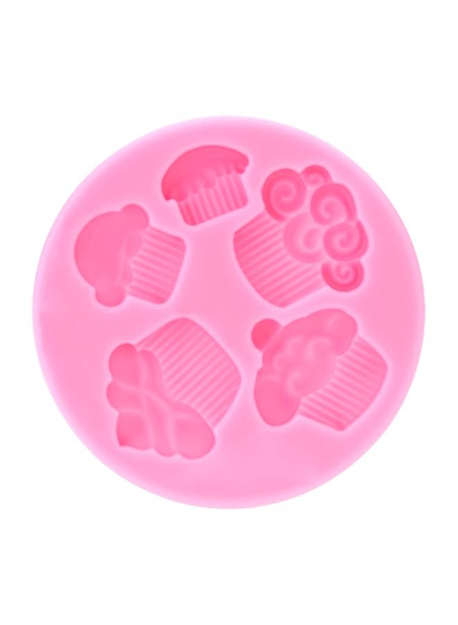 ANSELF 5-Cavity Silicone Ice-Cream Cupcake And Pastry Mould Pink 16cm - Image 1