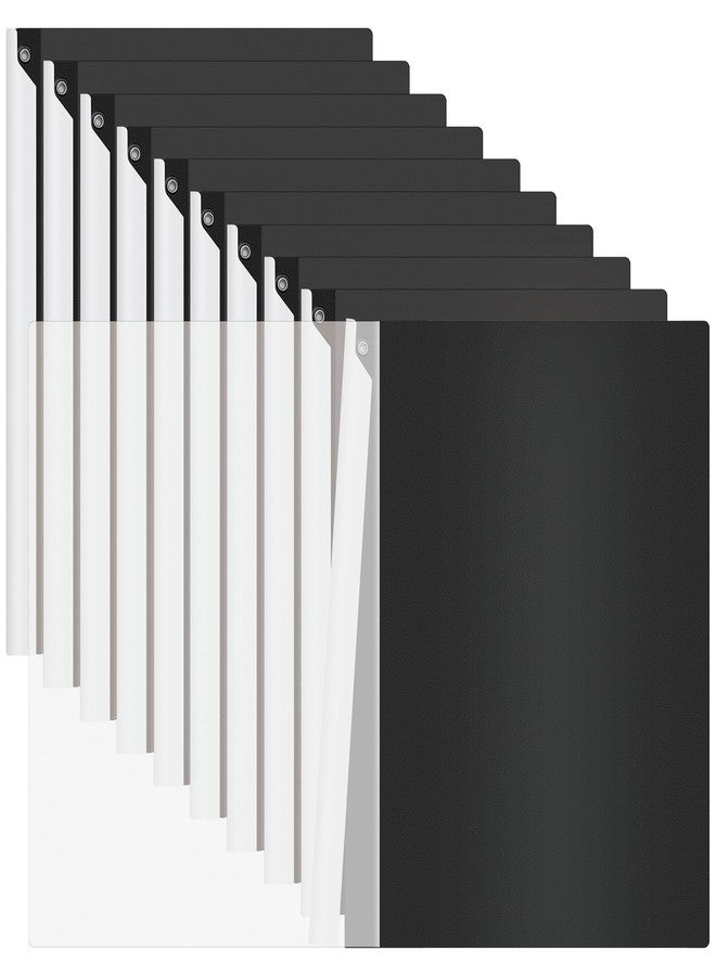 Dlicoda Report Covers with Swing Clip, 10 Pack Clear Front Presentation folders for A4/Letter Size, 8.9'' x 11.9'', 40 Sheet Capacity, No Punch Needed (Black) - Image 1