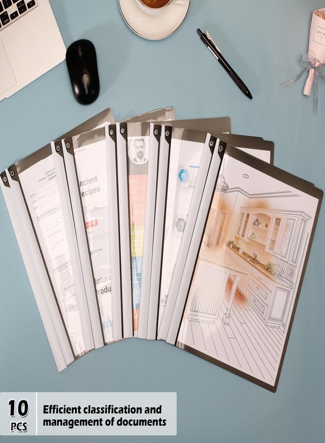 Dlicoda Report Covers with Swing Clip, 10 Pack Clear Front Presentation folders for A4/Letter Size, 8.9'' x 11.9'', 40 Sheet Capacity, No Punch Needed (Black) - Image 2