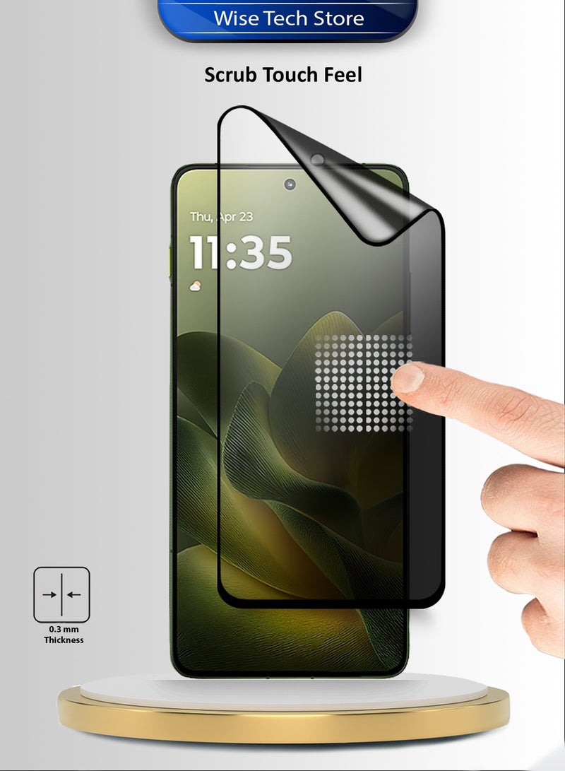 Wtech Motorola Edge 70 5G 2025 Premium Nano Ceramic Privacy Full Glue Full Cover Matte Flexible Screen Protector (MSCNMP) - Clear/Black - Image 4