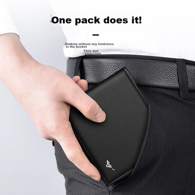 JD Jing Zao SEPTWOLVES Men's Genuine Leather Wallet, Card Holder, ID Holder, Bill Folder, Practical Birthday Gift for Dad, Elders, Boyfriend, Husband - Image 4