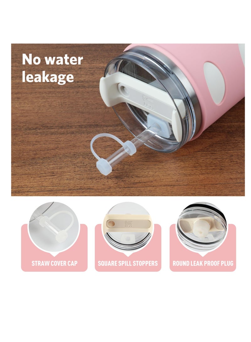 SOLARAE مجموعة أغطية سيليكون واقية لملحقات كأس ستانلي، غلاف زجاجة ماء لكوب ستانلي 30/40 أونصة مع مقبض، غطاء واقي لأسفل زجاجة الماء لكوب ستانلي - Image 5