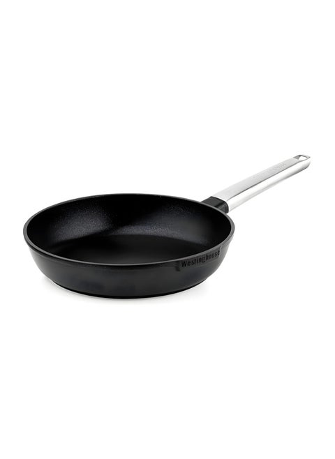 Westinghouse Performance Series 26cm Non-Stick Fry Pan Cast Aluminum with QuanTanium Coating Induction and Oven Safe Cool-Touch Stainless Steel Handle - Black