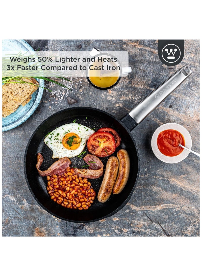 Westinghouse Westinghouse Performance Series 26cm Non-Stick Fry Pan Cast Aluminum with QuanTanium Coating Induction and Oven Safe Cool-Touch Stainless Steel Handle - Black  - Image 2