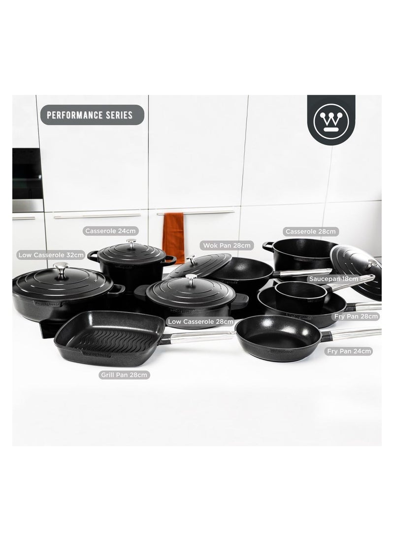 Westinghouse Westinghouse Performance Series 26cm Non-Stick Fry Pan Cast Aluminum with QuanTanium Coating Induction and Oven Safe Cool-Touch Stainless Steel Handle - Black  - Image 4