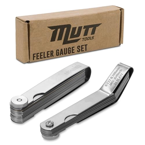 AMERICAN MUTT TOOLS Mutt Tools 2pc Feeler Gauge Set - Premium Straight & Angled Feeler Gauges for Valves - Inch and Metric Measurement - Gap Tool for Automotive - Image 1
