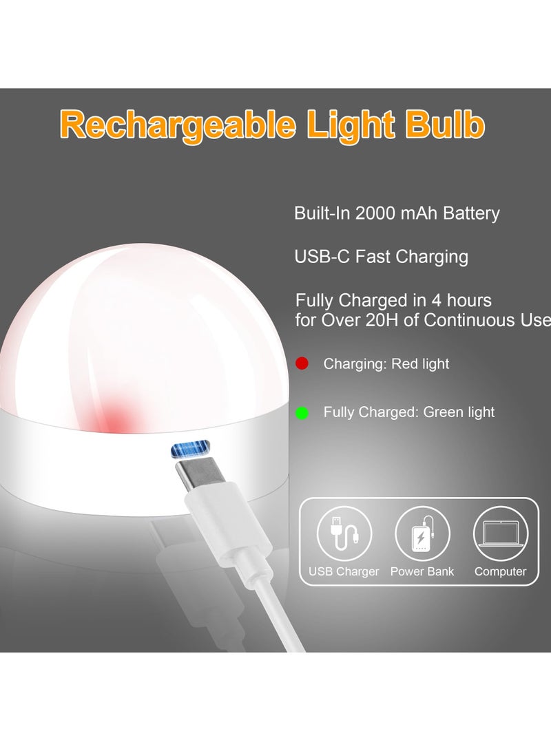 SYOSI Rechargeable Battery Operated Light Bulbs, 300LM E26 Screw in (Magnetic Detachable) Light Bulb for Lamps with Remote Control Dimmable＆Timer, Wireless Puck Emergency Lamp for Non-Hardwired Wall Sconce - Image 5