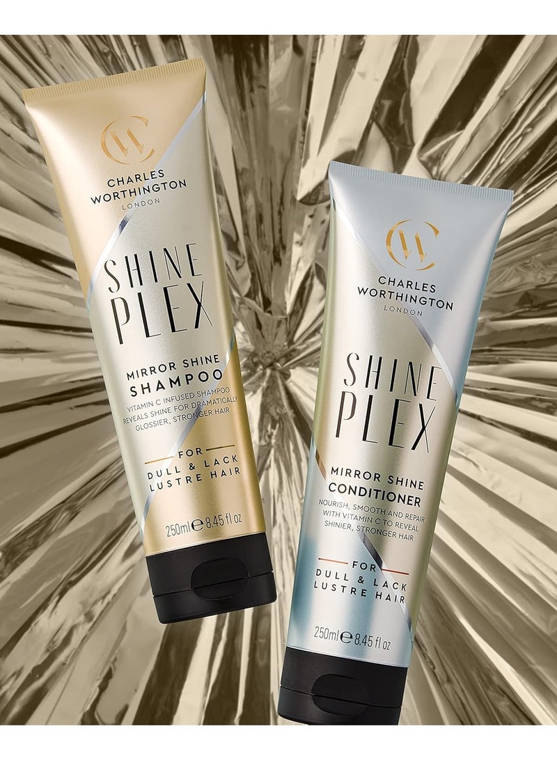 CHARLES WORTHINGTON Shine Plex Mirror Shine Conditioner for Dull Hair Nourishing Conditioner for Frizzy Hair Salon Conditioner to Boost Shine 250 ml  - Image 4