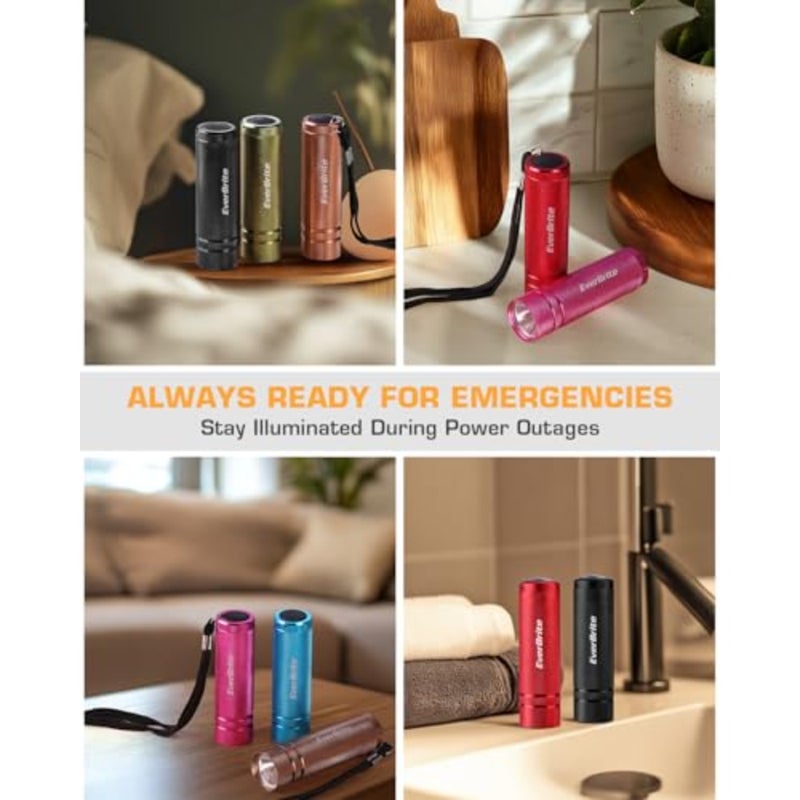 Mini Flashlight Set, Aluminum LED Handheld Torches with Lanyard, Assorted Colors, 90xAAA Batteries Included for Emergency, Night Reading, Camping, Power Outage, Bulk Holiday Gifts - Image 3
