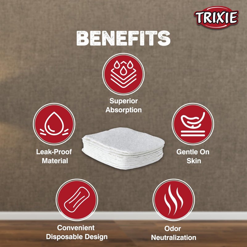 Trixie Combo of Trixie Pads for Protective Pants Designed for Dogs Perfect for House Training 10pcs, (XS)- 1 Pack and Pawpaya Every Day Pet Wipes Made for All Cats and Dogs-15 Pull Pack - Image 5