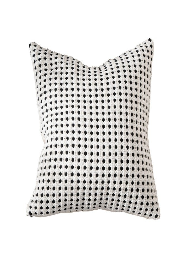 MOCOFO Black and White Throw Pillow Cover-Cotton Woven Pillowcase(18x18) (White) - Image 1