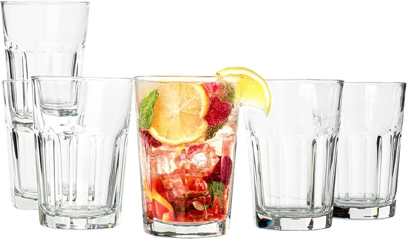 Vikko Drinking Glasses, 11.5 Ounce Glass Cups, Durable Glasses Drinking Set of 6, Stackable Water Glasses, Highball Glasses, Heavy Base Tumblers & Water Glasses, Dishwasher Safe Cups for Kitchen - Image 1