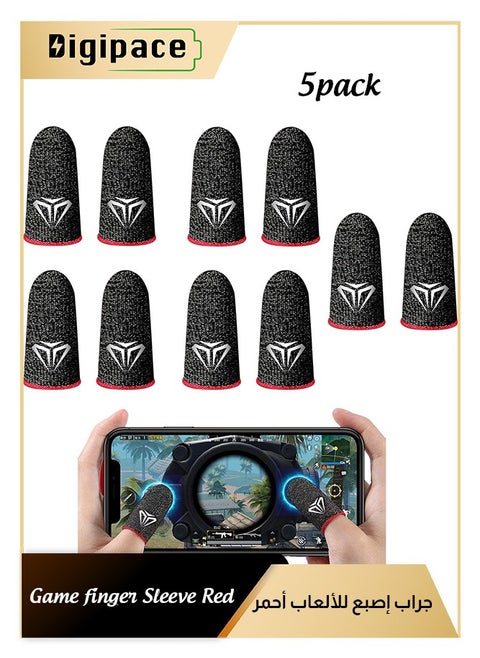 5 Pairs Mobile Game Controller Finger Sleeve Sets, Anti-Sweat Breathable, Full Touch Screen Joysticks Finger