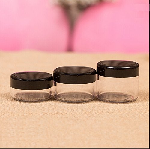 yueton 6Pcs Empty Clear Boday Black Top Lid Plastic Sample Containers 10/15/20Gram Size Cosmetic Containers Pot Jars Eyshadow Container Lot - Image 2