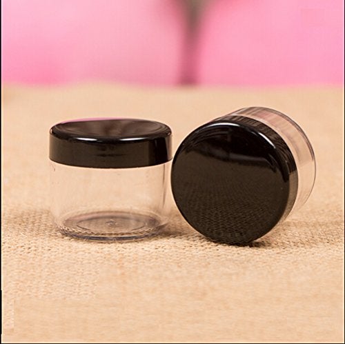 yueton 6Pcs Empty Clear Boday Black Top Lid Plastic Sample Containers 10/15/20Gram Size Cosmetic Containers Pot Jars Eyshadow Container Lot - Image 3