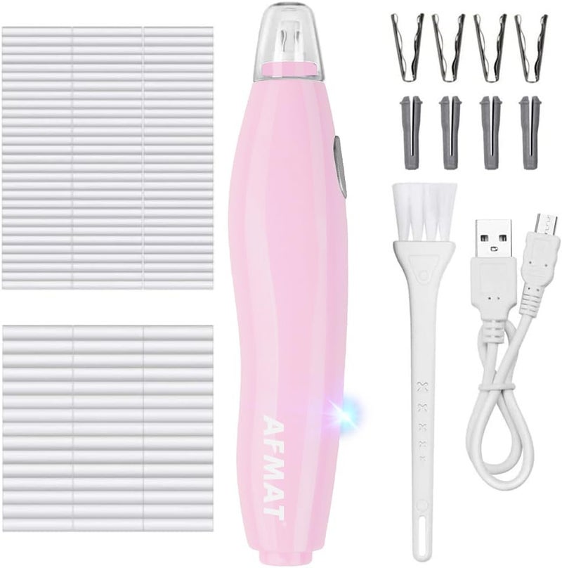 AFMAT Electric Eraser, with 140 Eraser Refills, Rechargeable Pencil Erasers for Artists, Electric Erasers for Drafting, Drawing, Painting, Sketching, Architectural Plans, Detailer Tool EE04(Pink) - Image 1