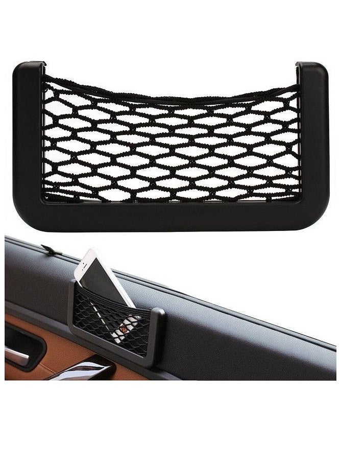 Generic Sticky Car Seat Side Back Pocket Storage Organizer Resilient Bag Phone Holder Black  - Image 1