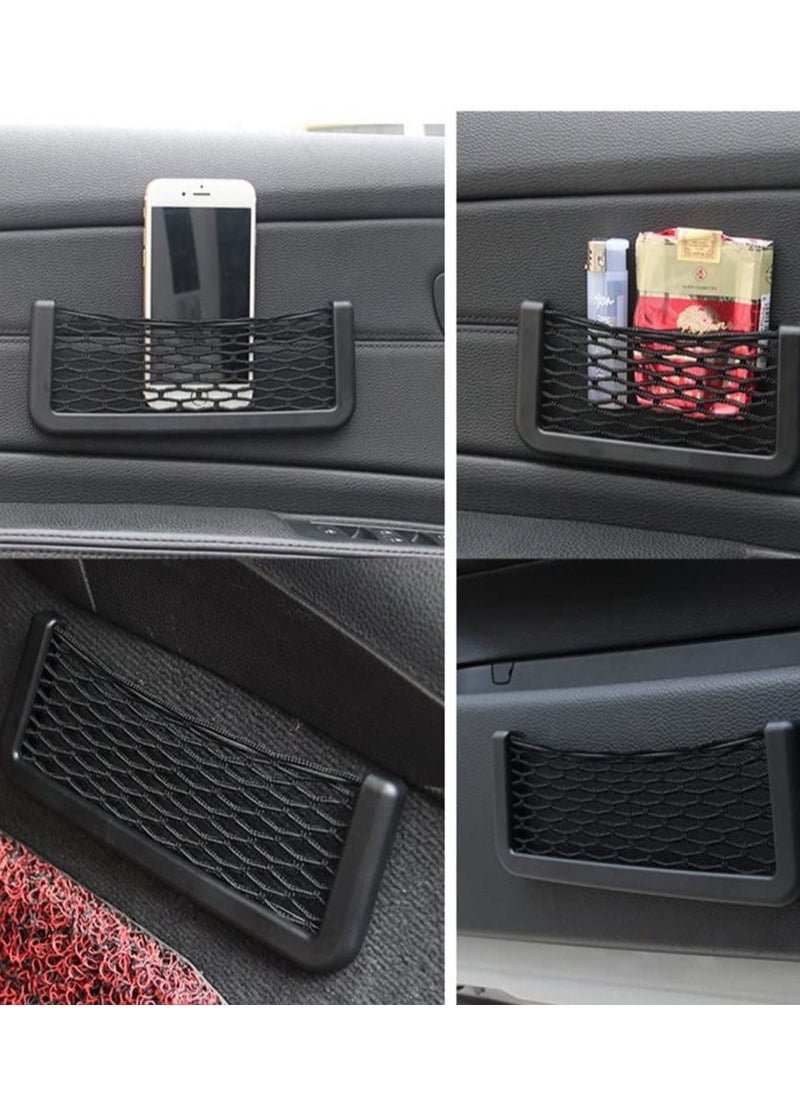 Generic Sticky Car Seat Side Back Pocket Storage Organizer Resilient Bag Phone Holder Black  - Image 2