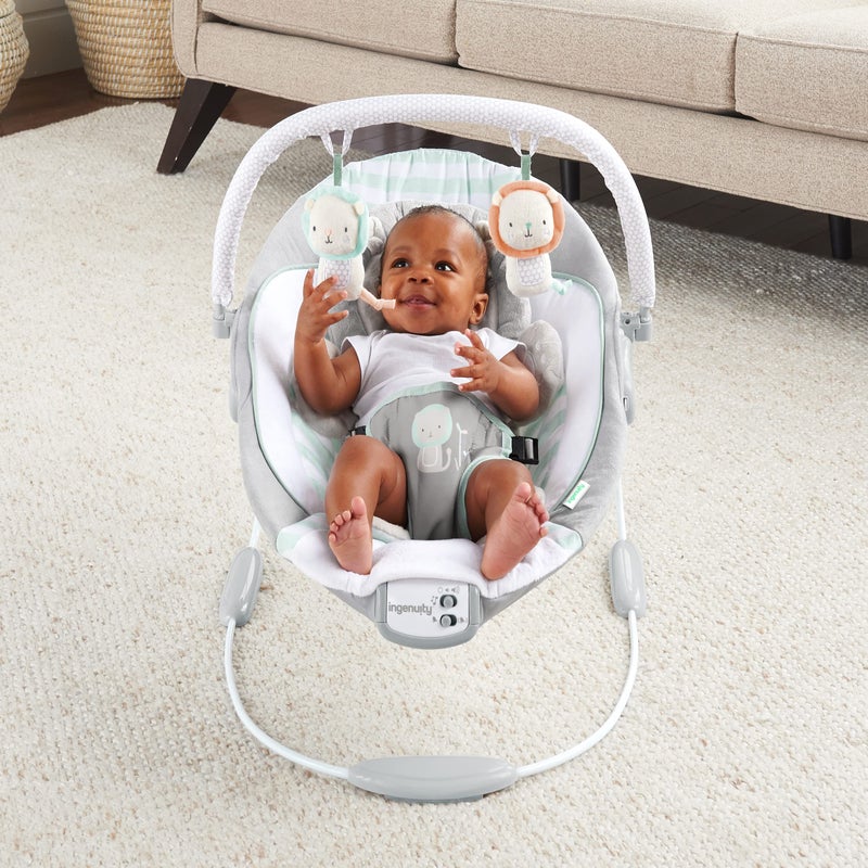 Ingenuity Baby Bouncer Seat with Vibration and Music - Landry The Lion - Image 3