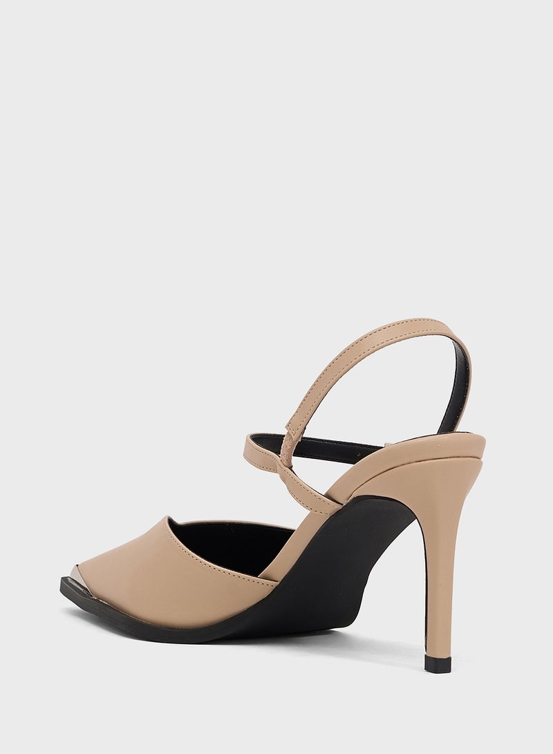 ايلا حذاء بكعب عالٍ بحزام للكاحل مع لمسة معدنية - Image 3