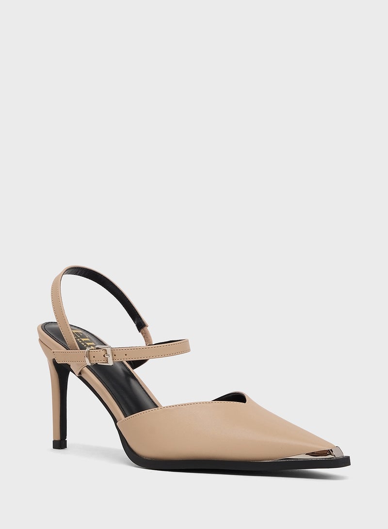 ايلا حذاء بكعب عالٍ بحزام للكاحل مع لمسة معدنية - Image 2