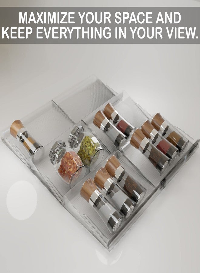 BaHoki Essentials 3 Tier Spice Rack- Kitchen Drawer Organizer - Clear Plastic Storage Rack for Kitchen Pantry - Perfect for Salt, Pepper, Spices and Seasonings - Image 4