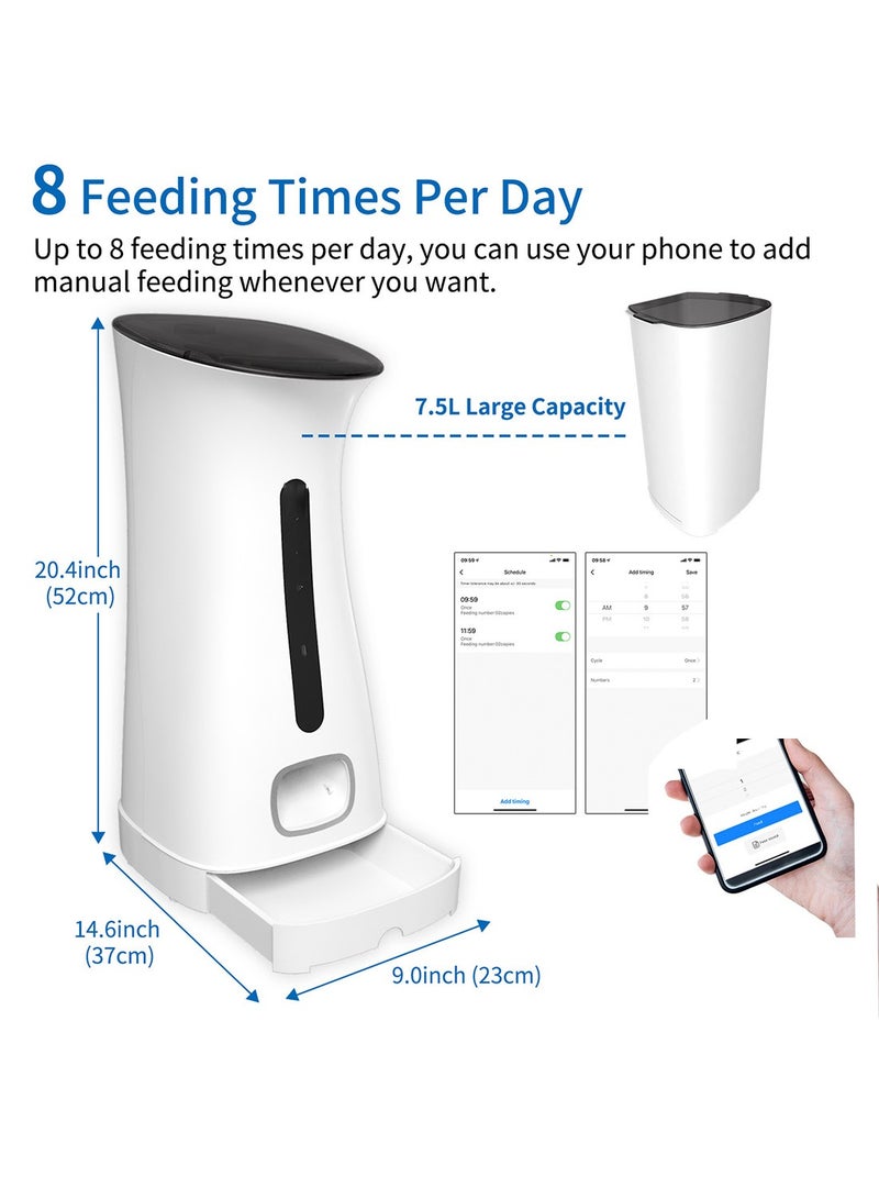 كيدل 7.5L سعة كبيرة التلقائي تغذية الكلب تغذية القطة تغذية الحيوانات الأليفة تغذية ذكية - Image 3