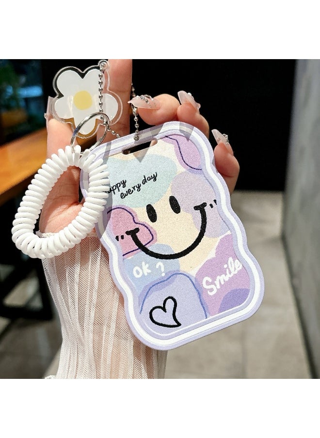 NIBEMINENT 1 - Piece Bus Card Case Campus Card Subway CardKpop Photo Card Holder Pendant Key Chain ID Badge Holder ID Card Holder Photo Card Protector for School ID Office ID Access Card for Women Girls  - Image 1