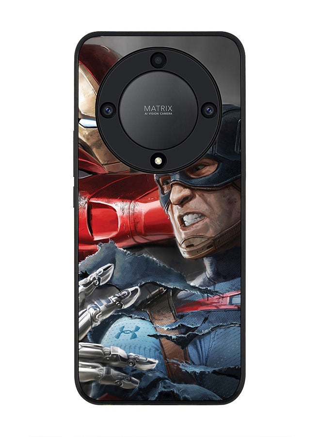 Stylizedd Rugged Black edge case for Honor X9a 5G Slim fit Soft Case Flexible Rubber Edges Anti Drop TPU Gel Thin Cover -  Fighting The Ultron - Image 1