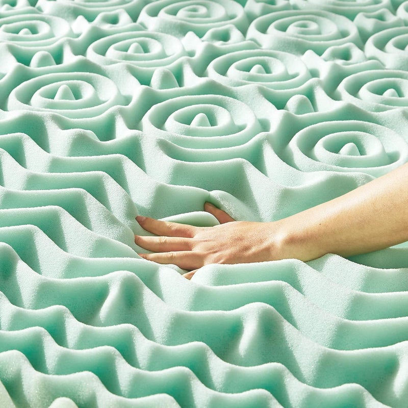 MELLOW Best Price Mattress Twin Mattress Topper - 1.5 Inch 5-Zone Memory Foam Bed Topper Aloe Infused Cooling Mattress Pad, Twin Size - Image 3