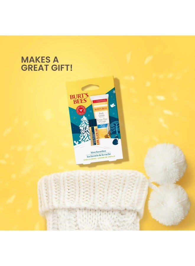 Burt's Bees Gift Set for Lip & Body, Vanilla Bean Lip Balm & Mini Milk & Honey Body Lotion, Hive Favorite Limited Edition - Image 3
