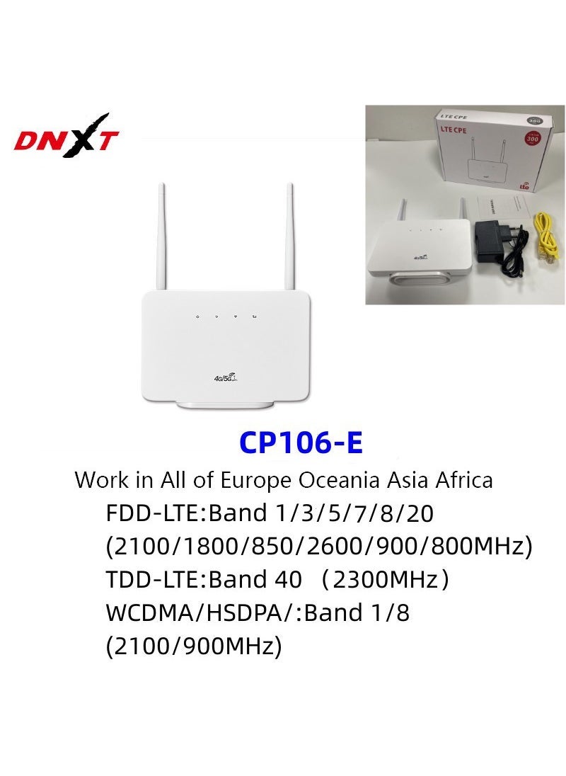 Generic - CP106 4G CPE Wireless Router WiFi SIM LTE European Cp106-e us power supply -- eurasian version - Image 1