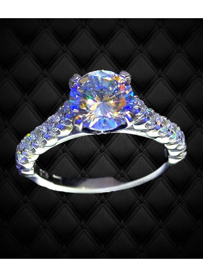 A women's ring made of 925 Swiss silver, plated with white gold, and set with genuine cubic zirconia stones, a jewel in the world of beauty, nicknamed "The Touch". - Image 1