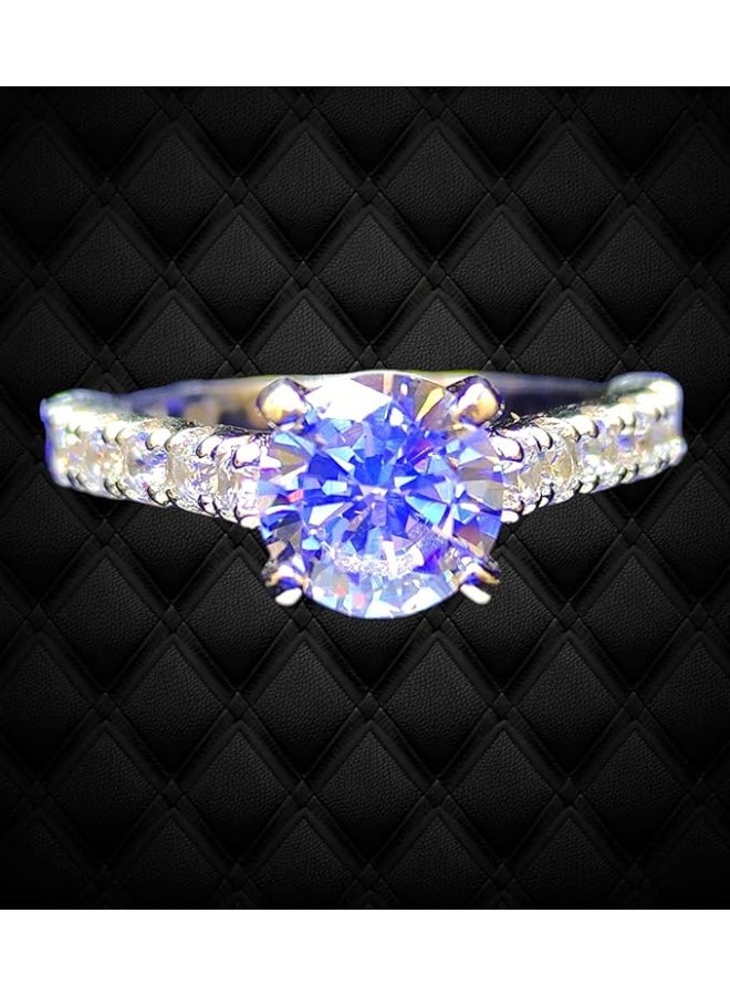 A women's ring made of 925 Swiss silver, plated with white gold, and set with genuine cubic zirconia stones, a jewel in the world of beauty, nicknamed "The Touch". - Image 5